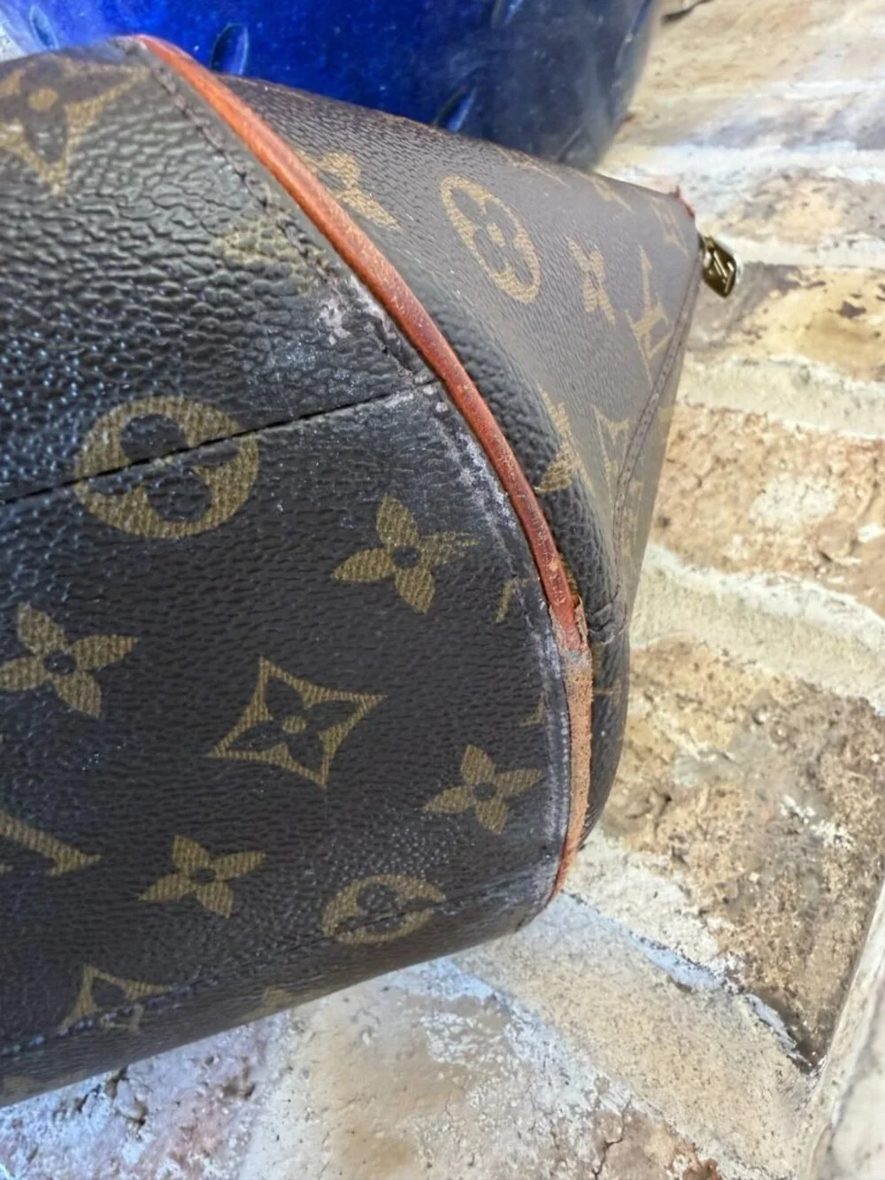 Louis vuitton ellipse bag MM vintage leather classic monogram print brown *read*
